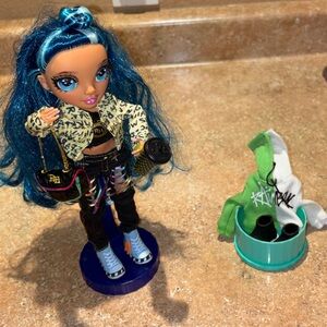 Trendy Doll with Blue Hair and Accessories